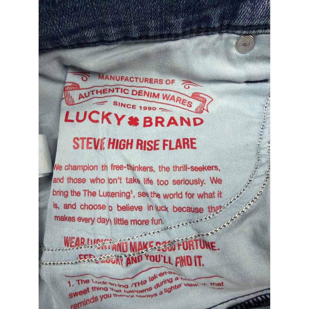 Lucky Brand‎ Stevie High Rise Flare Jeans Medium Wash Denim Blue 12/31 R Womens - Picture 3 of 8
